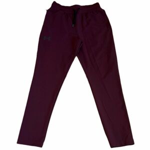 Under Armour Men's  UA sport style Elite Tapered Burgundy Drawstring Pants Sz M